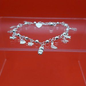 7 Inch 925 Sterling Silver Many Small Charms Bracelet